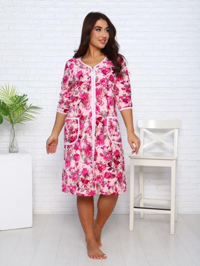 Халат велюровый на молнии, фуксия (941-5) - фото 1