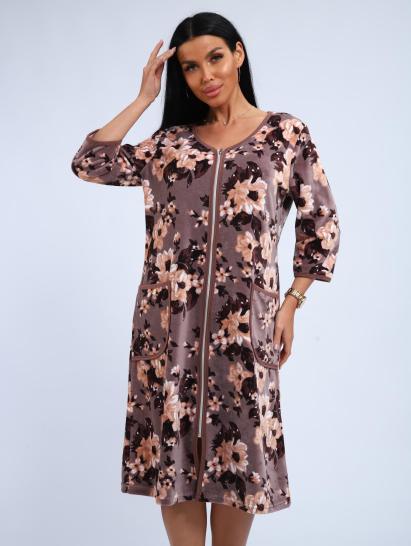 Халат велюровый на молнии (00941, бежевый) - фото 6