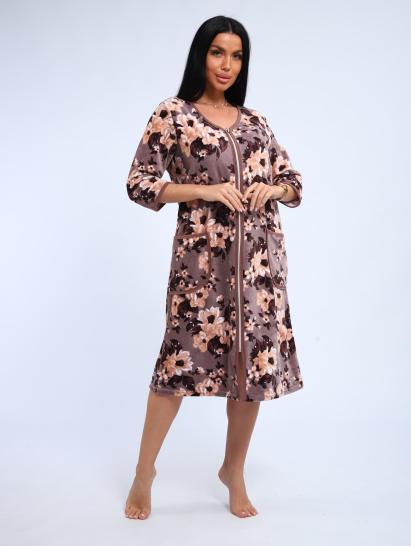 Халат велюровый на молнии (00941, бежевый) - фото 15