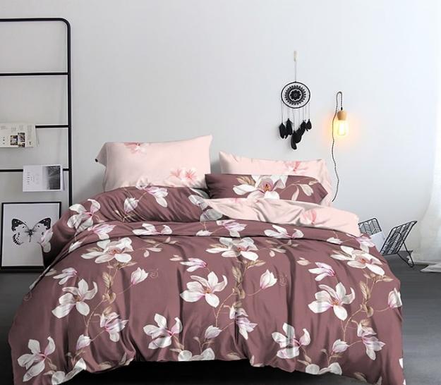 Комплект постельного белья Розовая магнолия поплин - фото 1