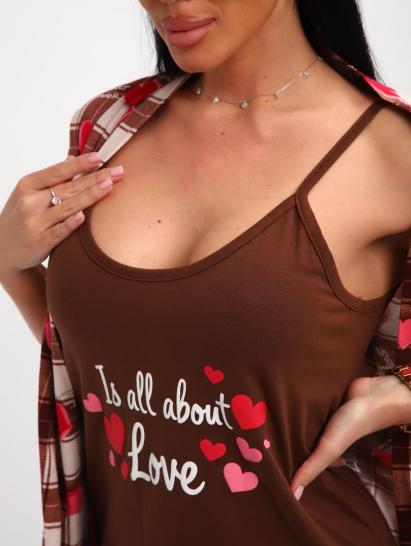 Пеньюар с сорочкой (01068, коричневый) - фото 4