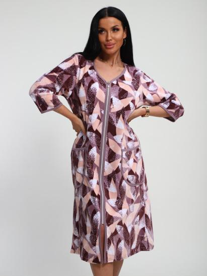 Халат велюровый на молнии (00941, бордовый) - фото 3