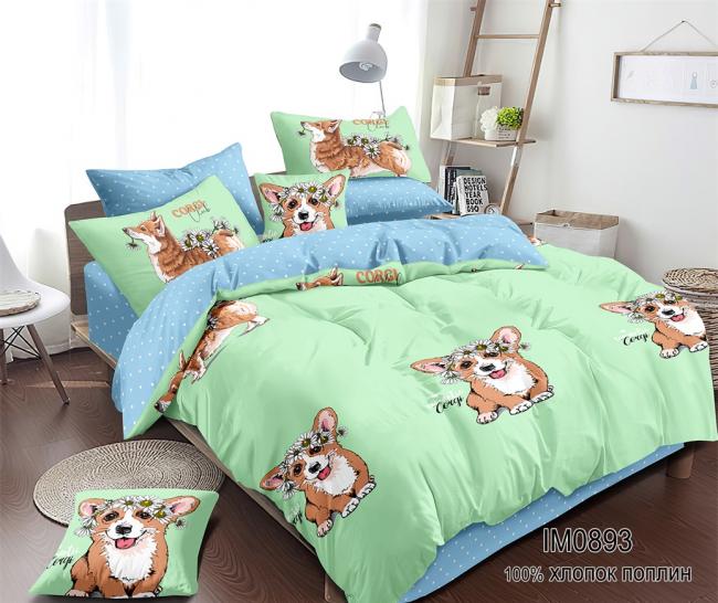 Комплект постельного белья Весёлый корги поплин - фото 1