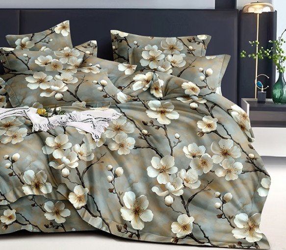 Комплект постельного белья Белоснежная сакура бязь - фото 1