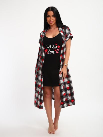 Пеньюар с сорочкой (01068, черный) - фото 6