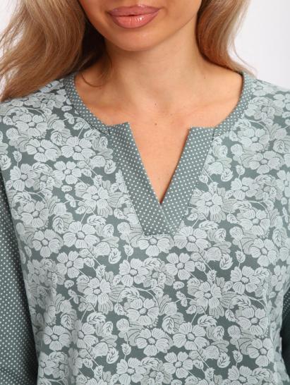 Пижама с брюками футер с начёсом (01059, зеленый) - фото 5