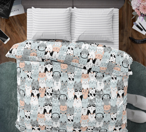 Комплект постельного белья Котико бязь - фото 1