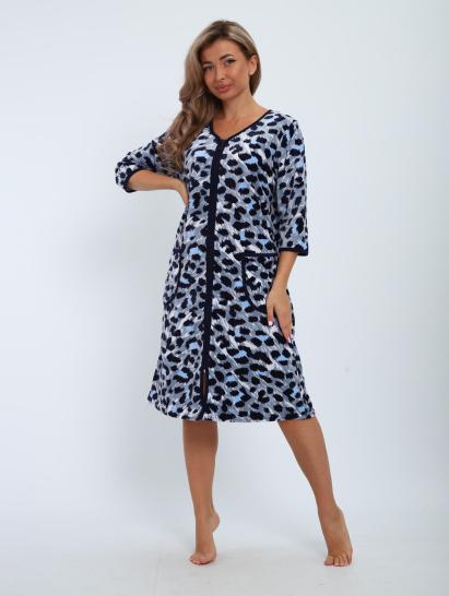 Халат велюровый на молнии (00941, голубой) - фото 1