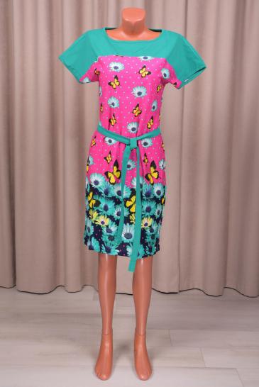 Платье трикотажное с поясом (210-22) - фото 1