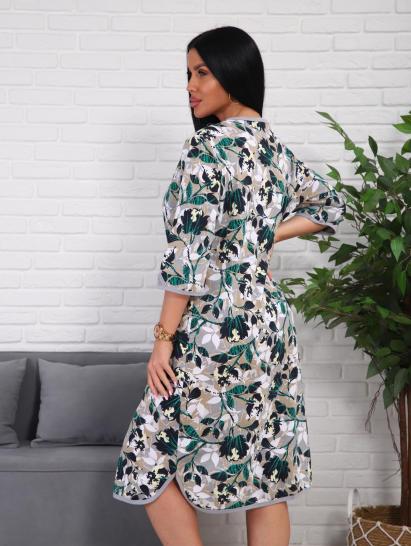 Халат женский на пуговицах с карманами (01076, зеленый) - фото 3