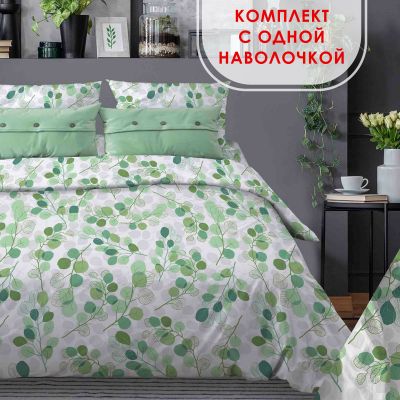 Комплект постельного белья Эвкалипт зеленый бязь - фото 1