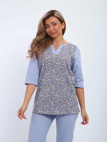 Пижама с брюками футер с начёсом (01059, серо-голубой) - фото 11