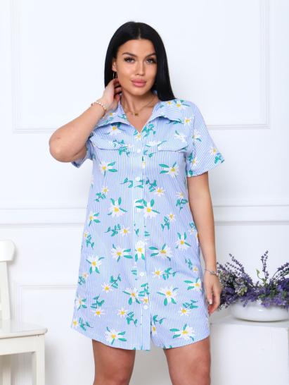 Халат - рубашка на пуговицах с карманами, ромашки (890-1) - фото 5