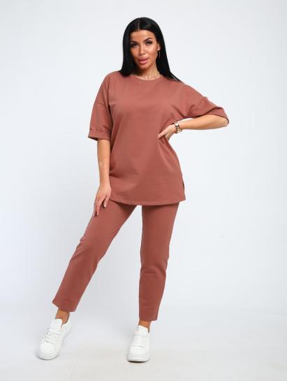 Костюм с брюками, футер с лайкрой (01048, коричневый) - фото 15