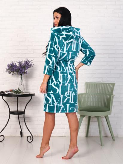 Халат велюровый на молнии с капюшоном, изумруд (868-5) - фото 7