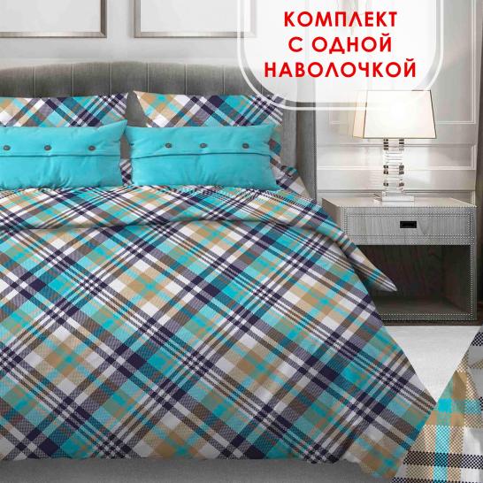 Комплект постельного белья Лондон бирюзовый бязь - фото 1