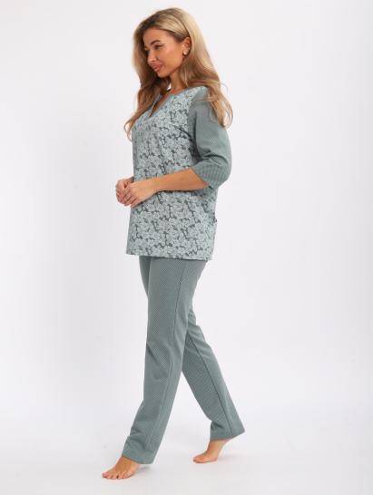 Пижама с брюками футер с начёсом (01059, зеленый) - фото 14
