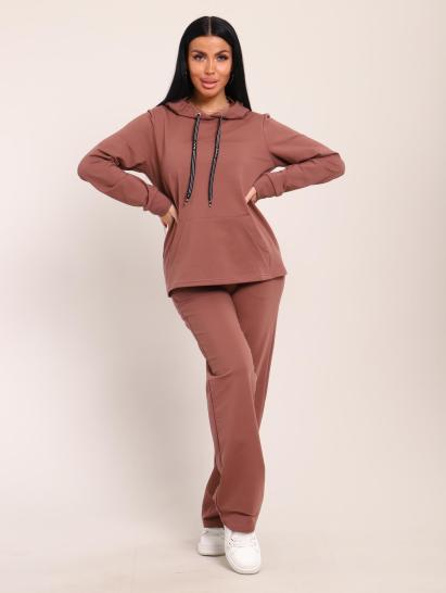 Костюм с капюшоном, футер с лайкрой (01045, коричневый) - фото 18