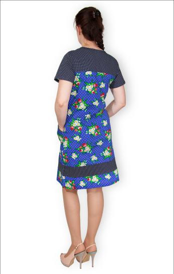 Халат женский с карманами на молнии, индиго (341-1) - фото 3