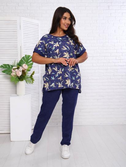 №043 Костюм с брюками Костюм женский Синий - фото 1