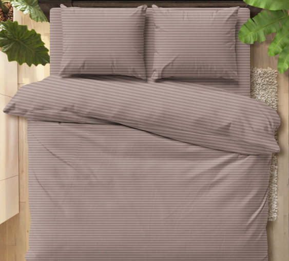 Простыня Страйп мокко поплин - фото 1