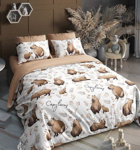 Комплект постельного белья Капибары Поплин - фото 1