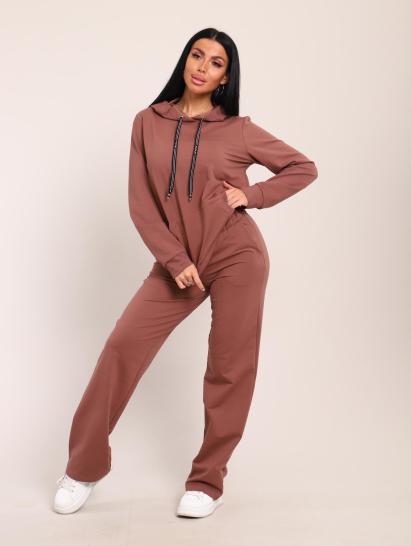 Костюм с капюшоном, футер с лайкрой (01045, коричневый) - фото 21