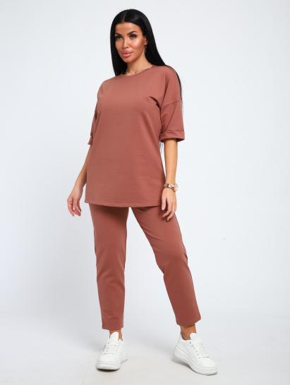 Костюм с брюками, футер с лайкрой (01048, коричневый) - фото 14