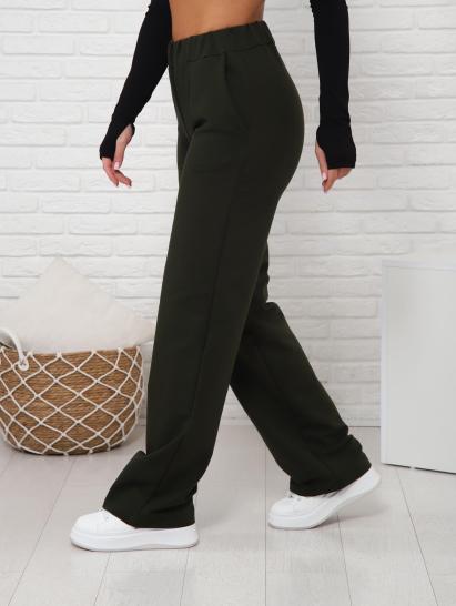 Брюки с карманами футер с лайкрой (01038, хаки) - фото 2