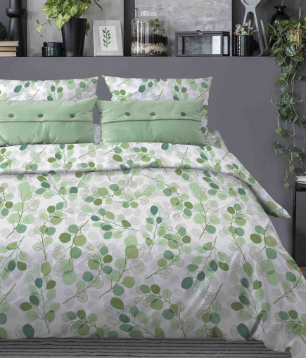 Наволочка Эвкалипт зеленый бязь - фото 1