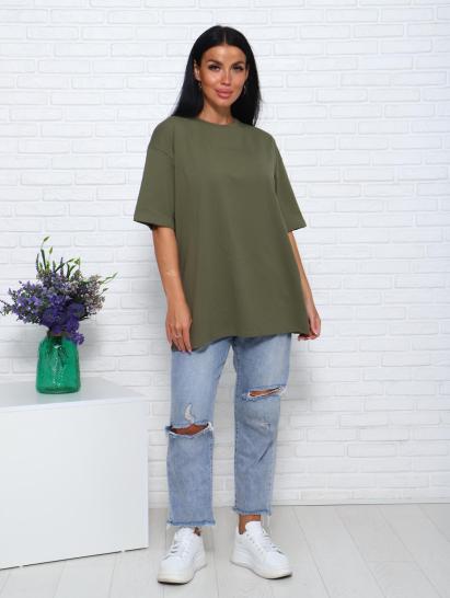 Футболка женская оверсайз (01004, хаки) - фото 14