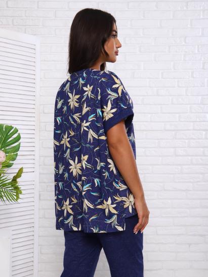 №043 Костюм с брюками Костюм женский Синий - фото 3