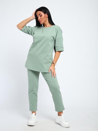 Костюм с брюками, футер с лайкрой (01048, оливковый) - фото 17