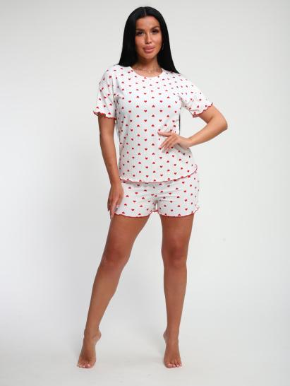 Пижама с шортами (01062, красный) - фото 12