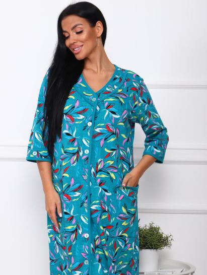 Халат женский на пуговицах с карманами (00958, изумрудный) - фото 4