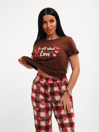 Пижама с брюками (01066, коричневый) - фото 5
