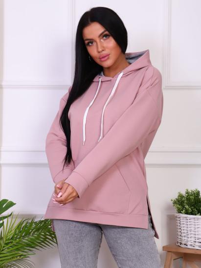 Толстовка с капюшоном, футер с лайкрой, сухая роза (844-2) - фото 4