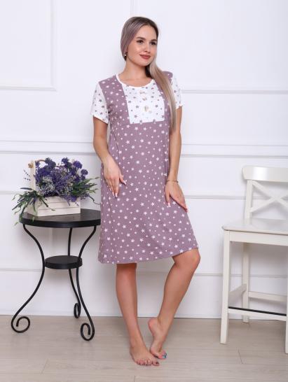 Сорочка с кружевом стрейч, кофе (897-2) - фото 5