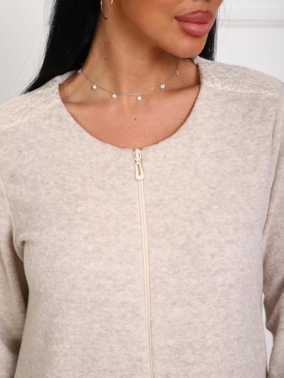 Халат махровый на молнии (01075, светло-бежевый) - фото 10