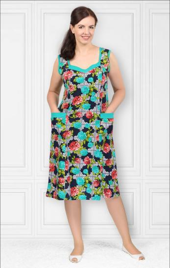 Сарафан с карманами, изумруд (470-1) - фото 1