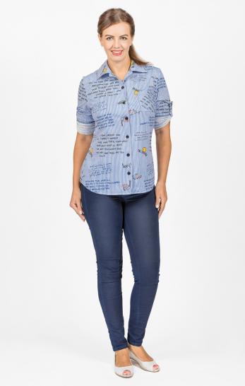 Рубашка на пуговицах с рукавом 3/4 (588-1) - фото 3