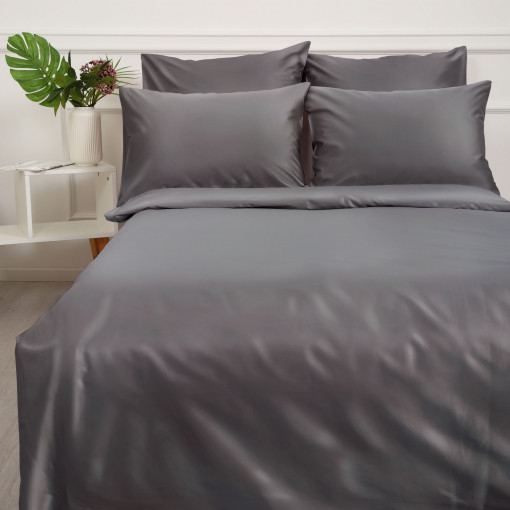 Комплект постельного белья Антрацит Турецкий сатин - фото 2