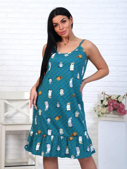 Сорочка на бретелях, зайки, изумруд (884-4) - фото 8