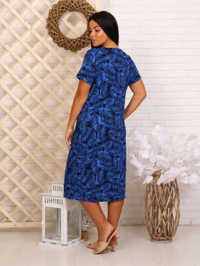 Платье с карманами, принт "Batterfly", синий (757-1) - фото 4