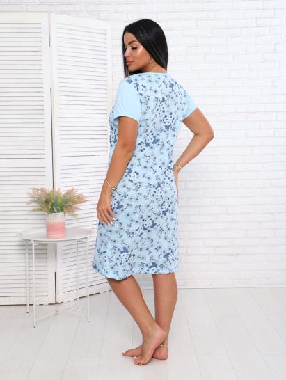 Сорочка с кружевом стрейч, голубой (897-4) - фото 6