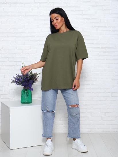 Футболка женская оверсайз (01004, хаки) - фото 13