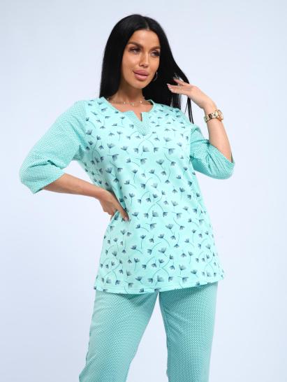 Пижама с брюками футер с начёсом (01059, бирюзовый) - фото 5