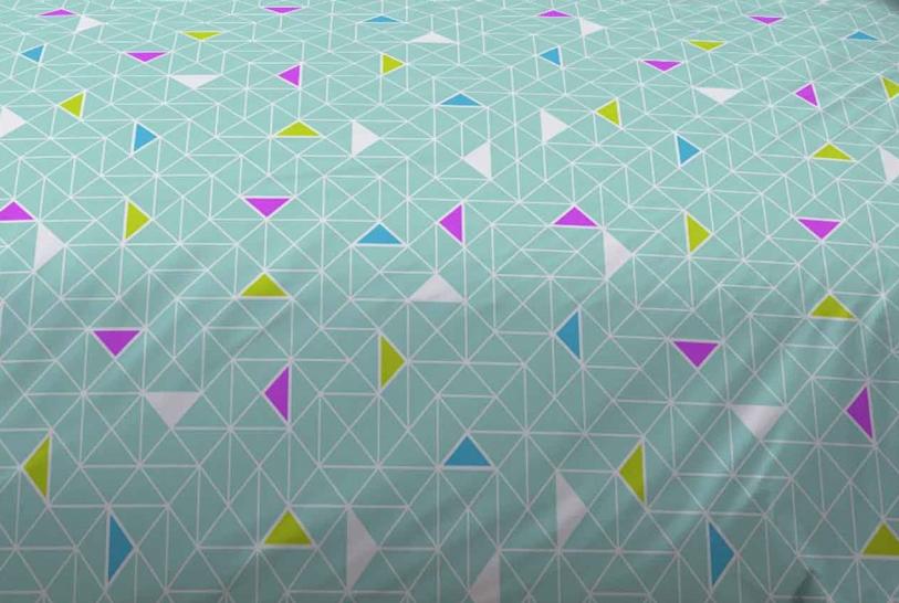 Ткань Треугольники бирюзовый Бязь 150 см  - фото 1