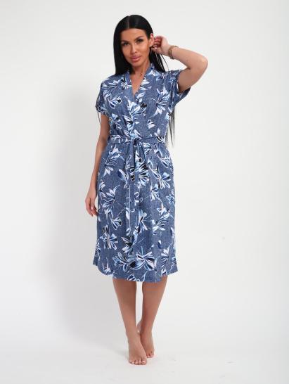 Халат женский запашной (01069, синий) - фото 16