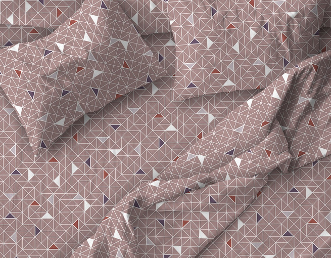 Простыня Треугольники мокко бязь - фото 2